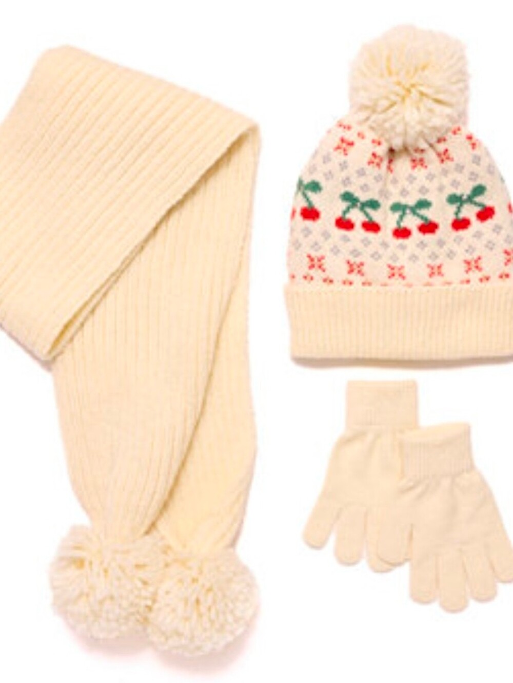 InMocean-Big Girls' Hat, Gloves, and Scarf, 3-Piece Set NEW